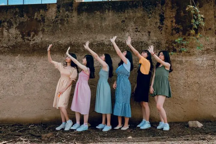An all-girl dance team 