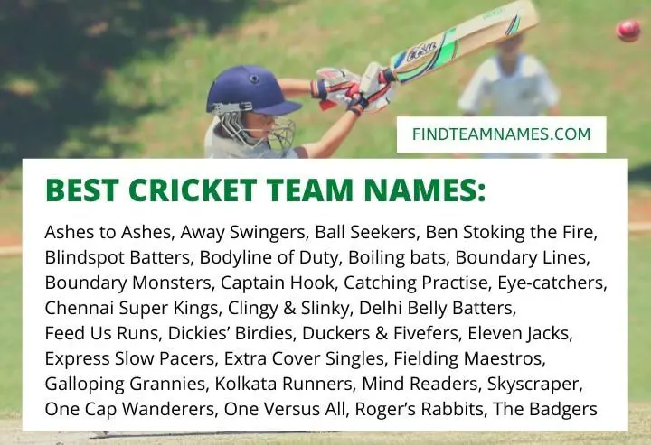 Cricket team names