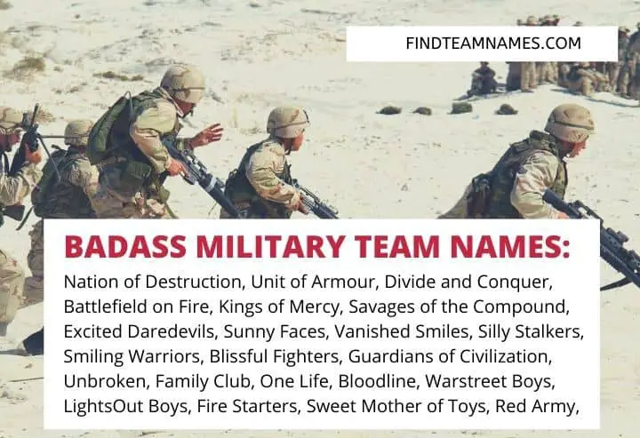 200+ Badass Military Team Names – Find Team Names